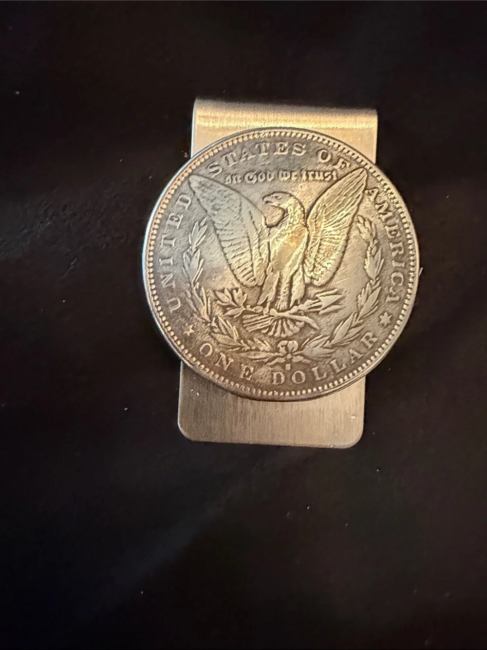 Silver Tone Eagle Coin Money Clip - Men's Accessory